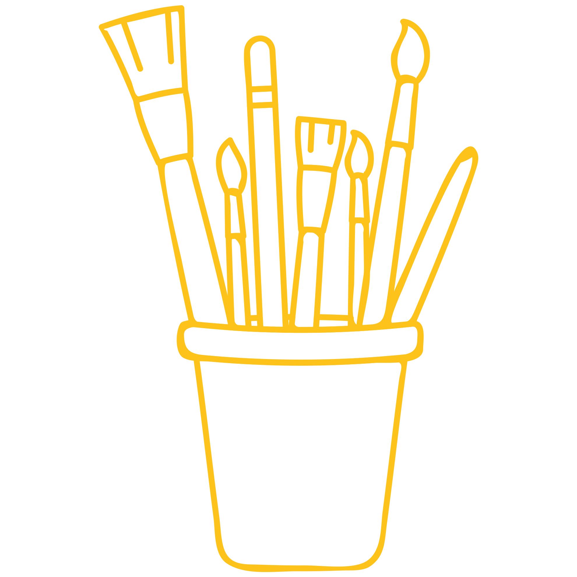 kwasten-geel-outline